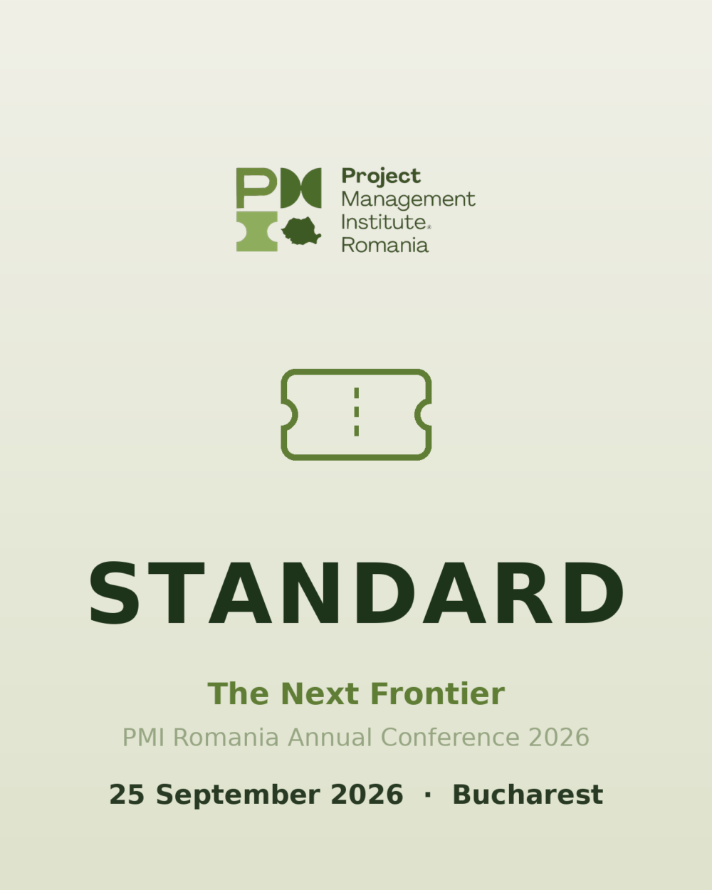 Bilet standard pentru PMI Romania Annual Conference 2026, 25 septembrie 2026, București