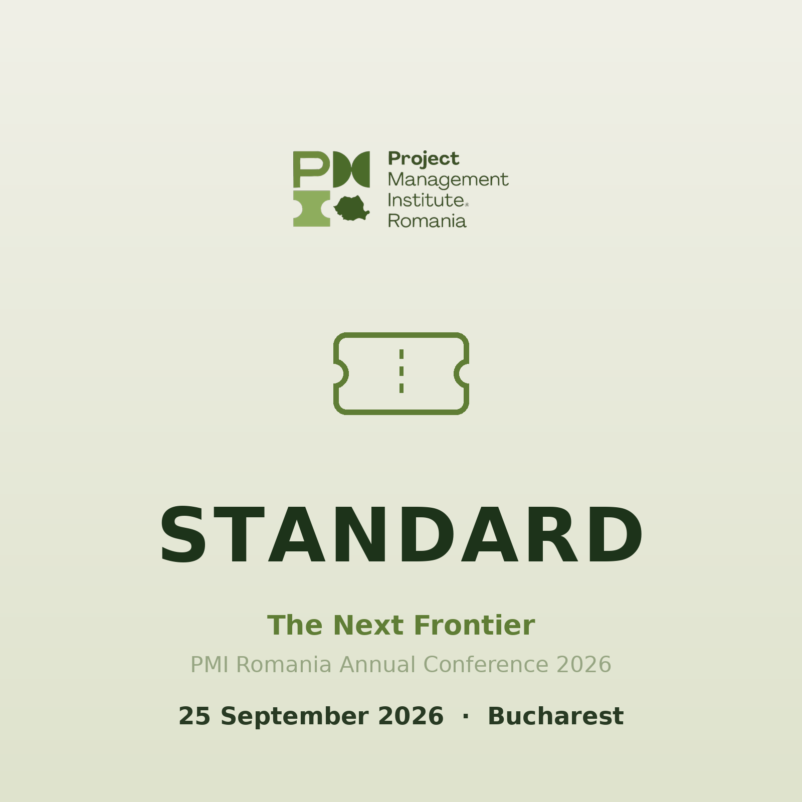 Bilet standard pentru PMI Romania Annual Conference 2026, 25 septembrie 2026, București